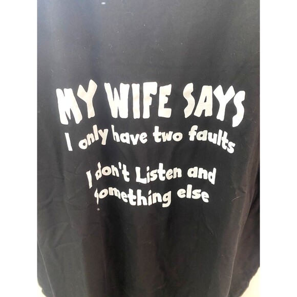 Funny Graphic Tee Men’s XXL Father’s Day Husband Dad “Wife Says” T-shirt Black - Picture 3 of 5